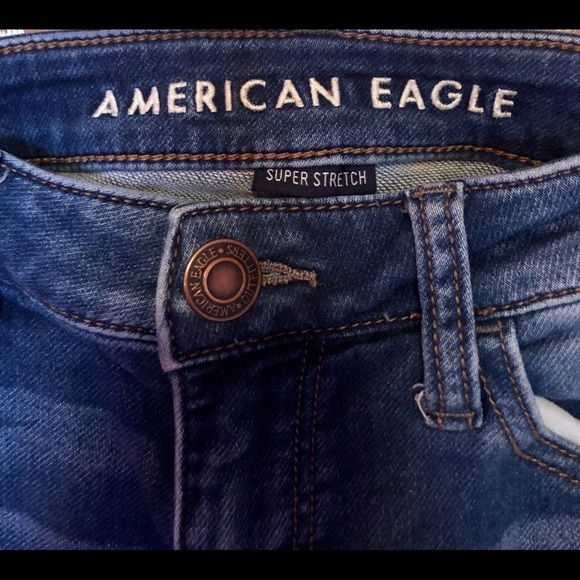 Am Eagle Super Stretch Jegging Sz 4 Reg Distressed - Picture 6 of 7